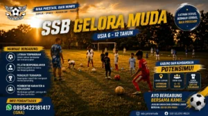 Poster Pendaftaran SSB Gelora Muda Gratis Biaya Pendaftaran Murid Baru