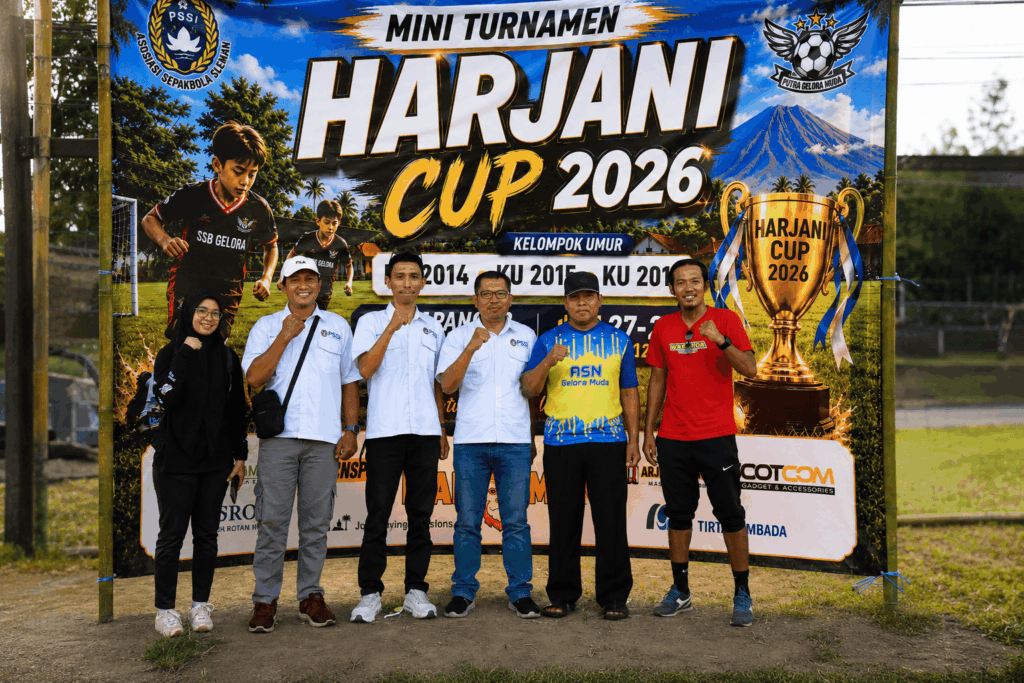 Mini Turnamen Harjani Cup 2026 oleh SSB Gelora Muda di Lapangan Gadingan, Sleman sebagai ajang pembinaan sepak bola usia dini KU 2014, KU 2015, dan KU 2016.